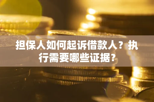 武汉担保人如何起诉借款人？执行需要哪些证据？