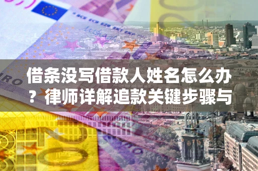 武汉借条没写借款人姓名怎么办？律师详解追款关键步骤与证据链构建