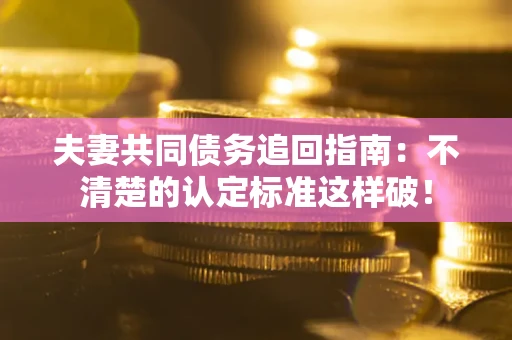 武汉夫妻共同债务追回指南：不清楚的认定标准这样破！