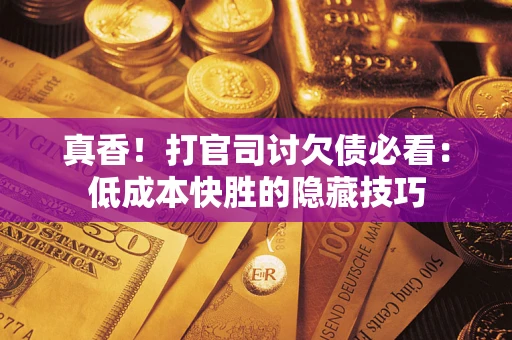 武汉真香！打官司讨欠债必看：低成本快胜的隐藏技巧
