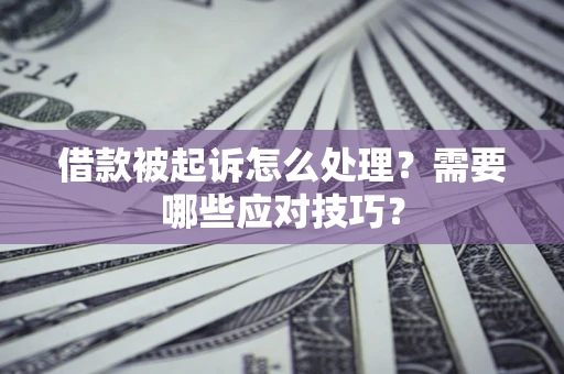 武汉借款被起诉怎么处理？需要哪些应对技巧？