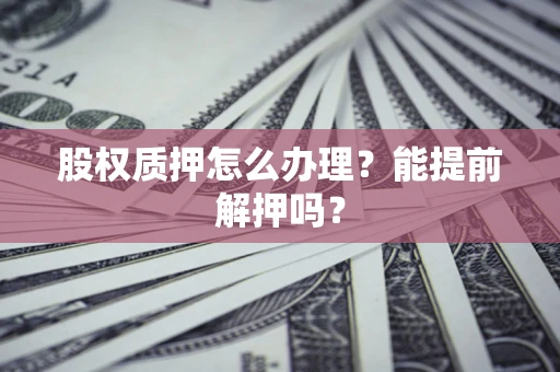 武汉股权质押怎么办理？能提前解押吗？